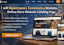 design squarespace ecommerce website online store website landing page